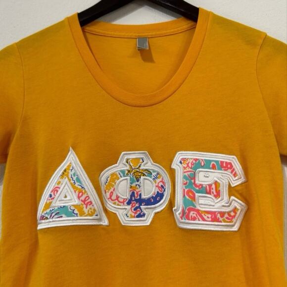 Delta Phi Epsilon Stitch Letter T-Shirt - Picture 3 of 4